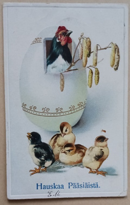 Äititipu vahtii munamökin ikkunasta tipuja, p. 1913