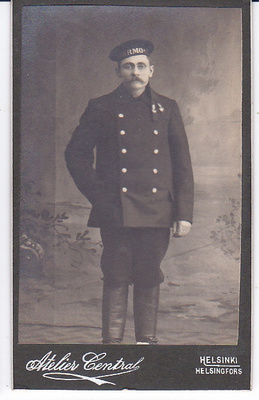 CDV Visiitti Valokuva Laivasto Matruusi Laiva Tarmo 1900-l