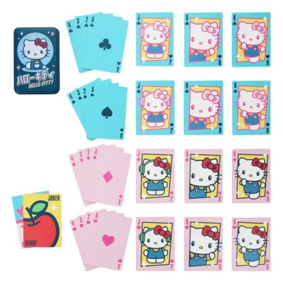HELLO KITTY PLAYING CARDS	(86 106)	pelikortit, peltirasiassa