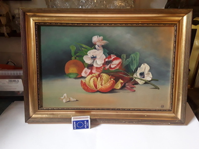 Vanha ölyväri maalaus / taulu