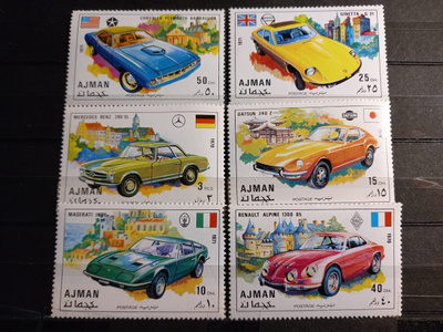 AUTOT autoaiheinen sarja AJMAN UAE 1970 **
