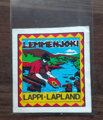 Lemmenjoki vintage  matkamuisto tarra