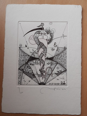 Molnar Iscsu Istvan EX LIBRIS v. 2010 viivasyövytys