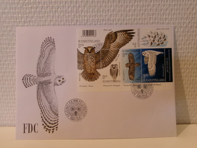 FDC- ensipäiväkuori - Pöllöjä - 1998