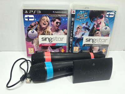 PS3 - Singstar mikit + 2 peliä