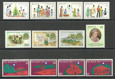 SAINT KITTS Karibia - suuri levyllinen postituoreita **