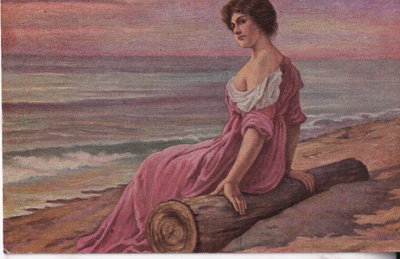 E. Pfeifer: Meeresfreude, Nainen rannalla. e232