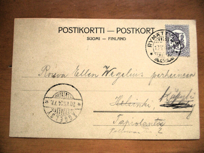 1924 Rymättylä kortti Käpylään