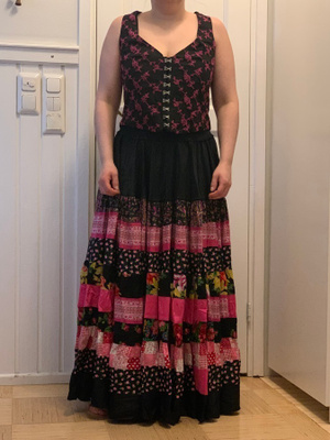 Flamenco teetetty musta / pinkki kukka tanssiasu
