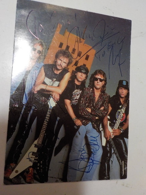 SCORPIONS PROMO KORTTI KOKO BÄNDIN NIMMAREILLA