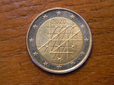 Suomi unc 2020 2 euro juhlaraha "100 v. Turun Yliopisto"