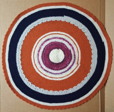 Pyöreä värikäs villamatto 87x87 cm
