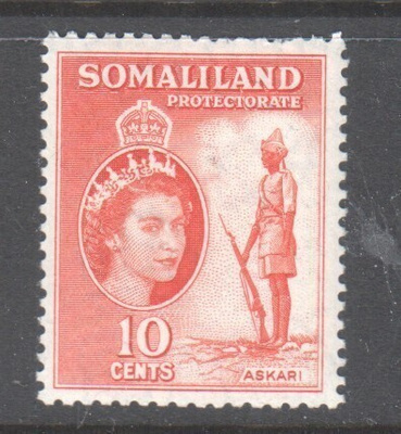 Somaliland protectorate 1953 10 cent.    vanhaa