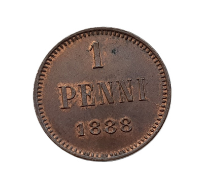 1 penni 1888 - hyväkuntoinen!