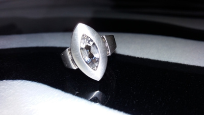 Finnfeelings, Marquise hopea sormus vuorikristalli jewelry