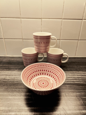 Iittala Kulku -kupit 3kpl sekä kulho