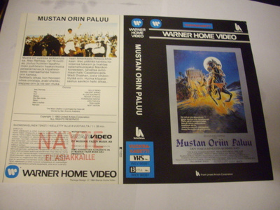 Vhs kansipaperi Fix -  MUSTAN ORIIN PALUU (Sis.postikulut)