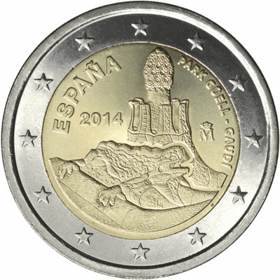 Espanja 2014 2 € Antonio Gaudi UNC
