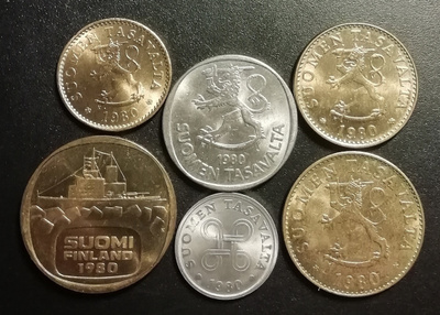Suomi, vuoden 1980 kolikot