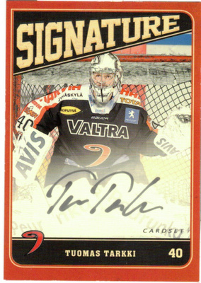 2013-14 Cardset TUOMAS TARKKI JYP signature nimmari