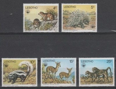 (S0429) LESOTHO, 1977 (WWF. Various Animals). Mi ## 228-232