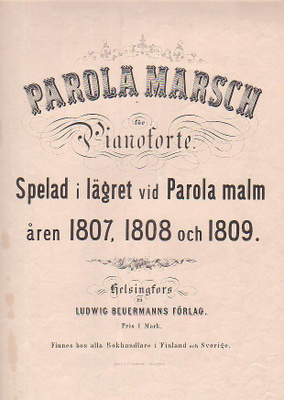 Parola Marsch, nuotit, 1900-luvun alkua, pianolle.