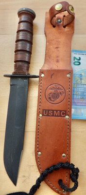 VANHA Taisteluveitsi Ka-Bar USMC USA Merijalkaväki KOMEA