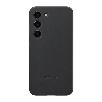 Samsung Galaxy S23 5G Leather Cover -kuori, Musta UUSI