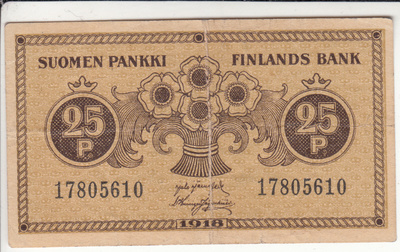 25 penniä 1918 jär - his KL 4 - 5
