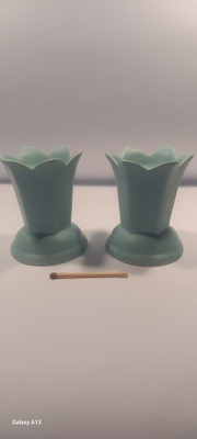 2 x Arabia kynttilänjalka. Art Deco tyyli.