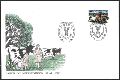 FDC Åland 1988 Maanviljelyskoulutus 100 v LaPe ÅL 027