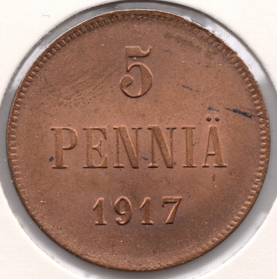 5 PENNIÄ 1917 II /16 #a (kl 9)