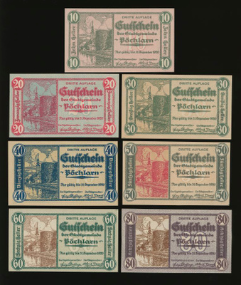 Itävalta 10, 20, 30, 40, 50, 60, 80 Heller, Pöchlarn 1920