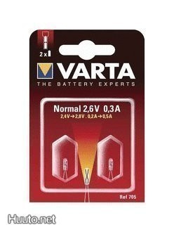 Varta Bi-Pin polttimo 2,6V 0,3A
