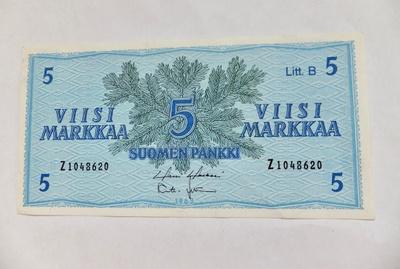5 mk 1963 Litt B Z-sarja PAKKASILEÄ