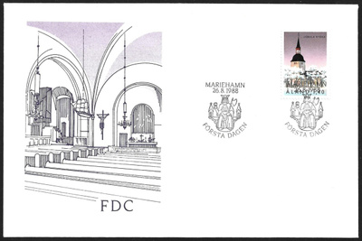 FDC Åland 1988 Jomalan kirkko  LaPe ÅL 031