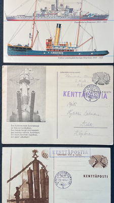 3 kpl laivastoaiheisia, panssarilaiva Ilmarinen.
