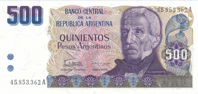 Argentina 500 Pesos ND(1984) P316a #25