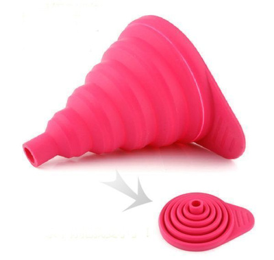 Kokoontaitettava Silikonisuppilo, Ø 8cm, punainen *UUSI*