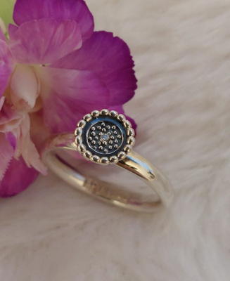Spinning jewelry. 925 hopea sormus. Koko 18
