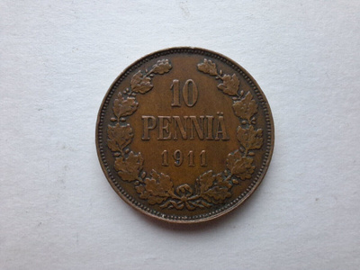 10 PENNIÄ 1911
