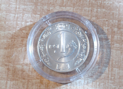 1 Liira 2001 Italia. KM# 220. Hopea 835 UNC (K)