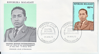 Madacasgar jokin upseeri aiheinen FDC