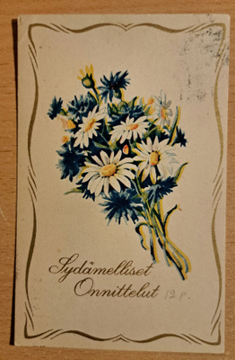 kukkakortti, päivänkakkara, ruiskaunokki, kulkenut 1937