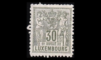 Luxemburg 53A (*) Allegoria 30 C (12½:12) hammasvikaa (1882