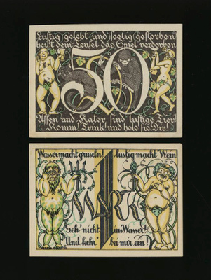 Saksa Notgeld 50 Pfg, 1 Mk, Wyk auf Föhr