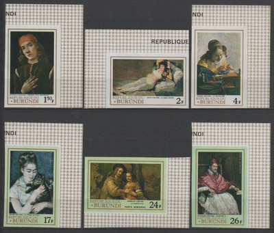 (S0146) BURUNDI, 1968 (Paintings). Imperf. Mi ## 395B-400B
