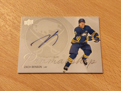 2024-25 UD Premier Zach Benson Penmanship Auto