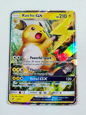 Raichu GX 29/73 Pokemon Shining Legends Sun & Moon Ultra Rar