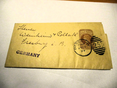 1899 Englanti lehtikääre Saksaan